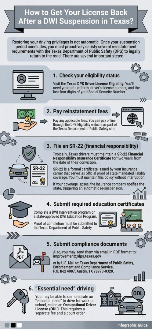 How To Get Your License Back After A DWI Suspension In Texas?
